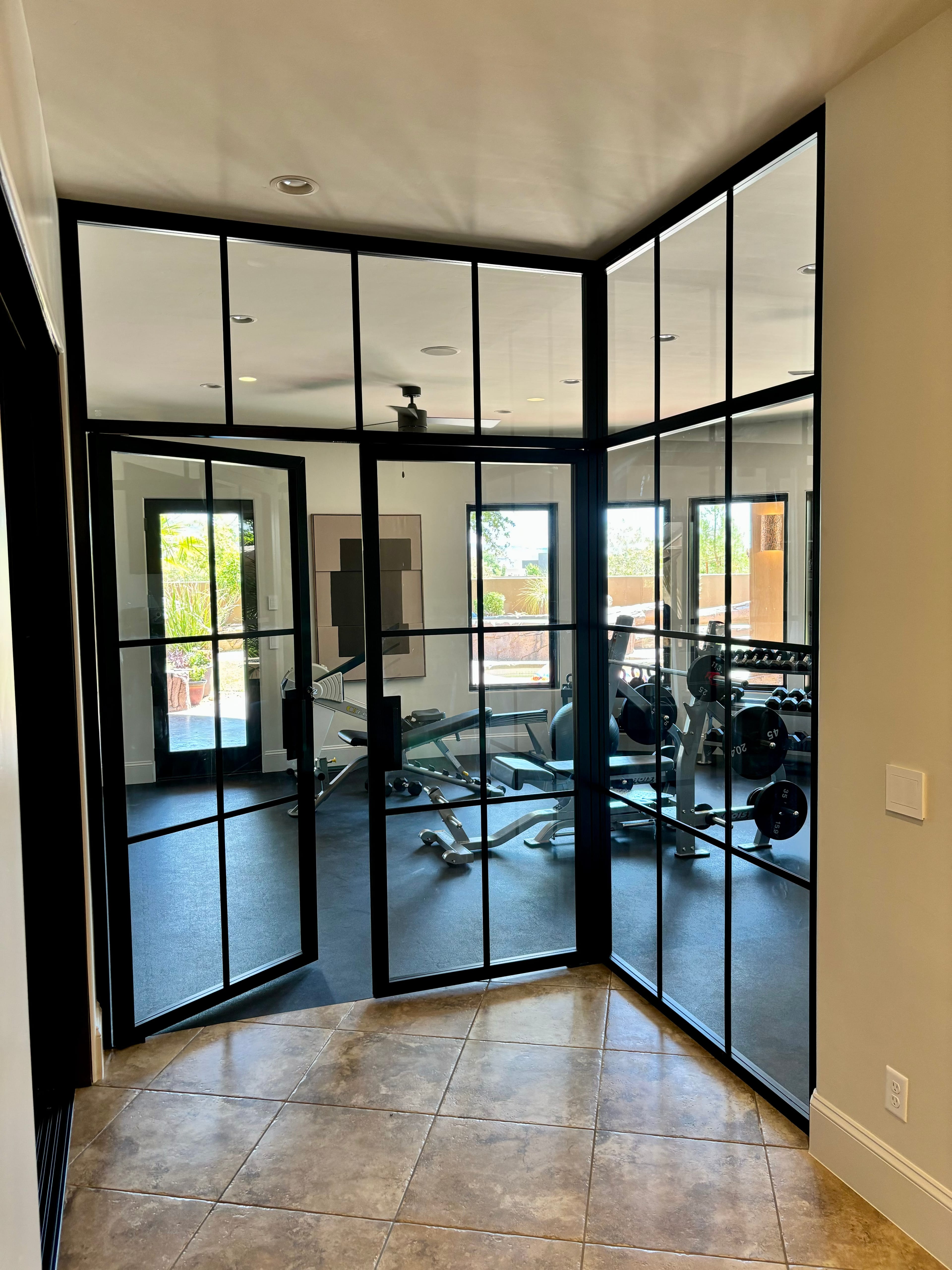 Custom glass enclosure installation