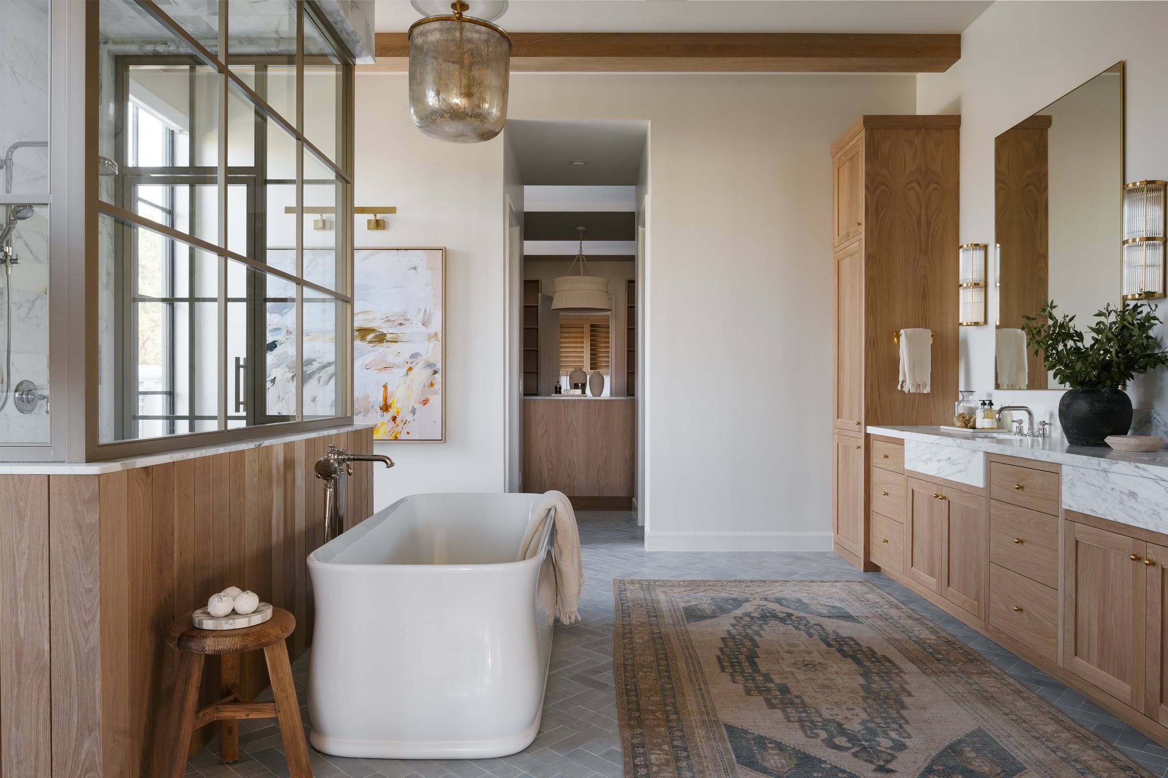 Custom shower glass installation by Gridline Glass