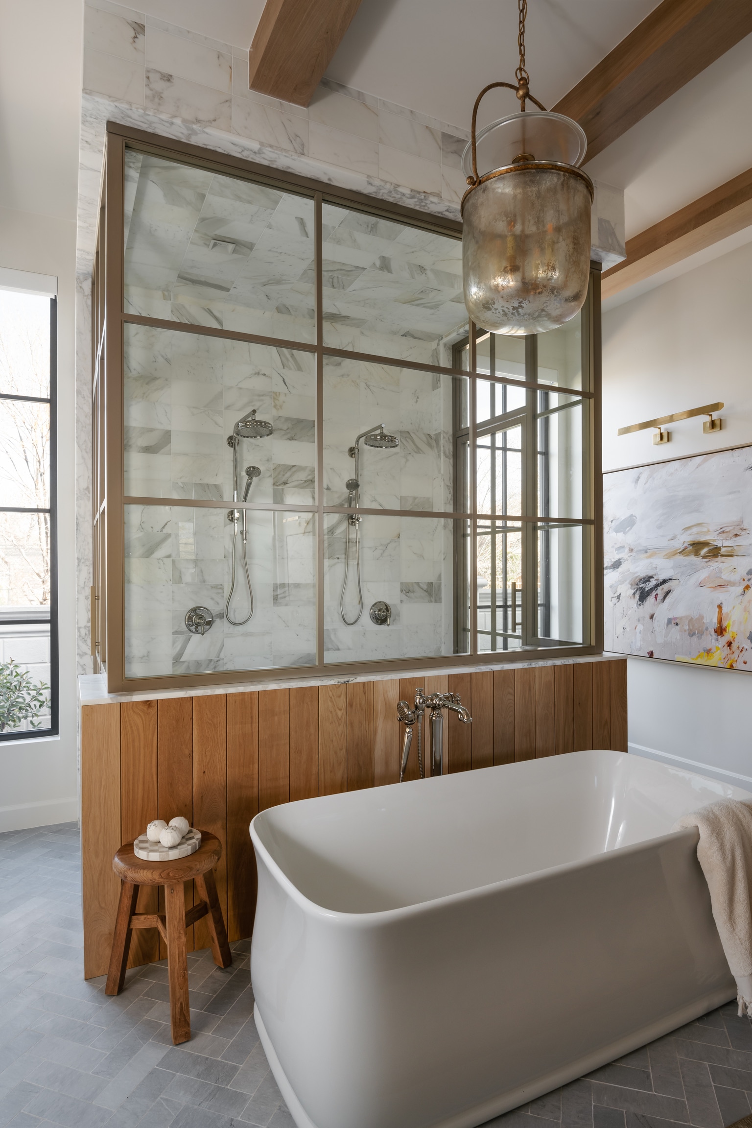 Custom shower enclosure with premium glass