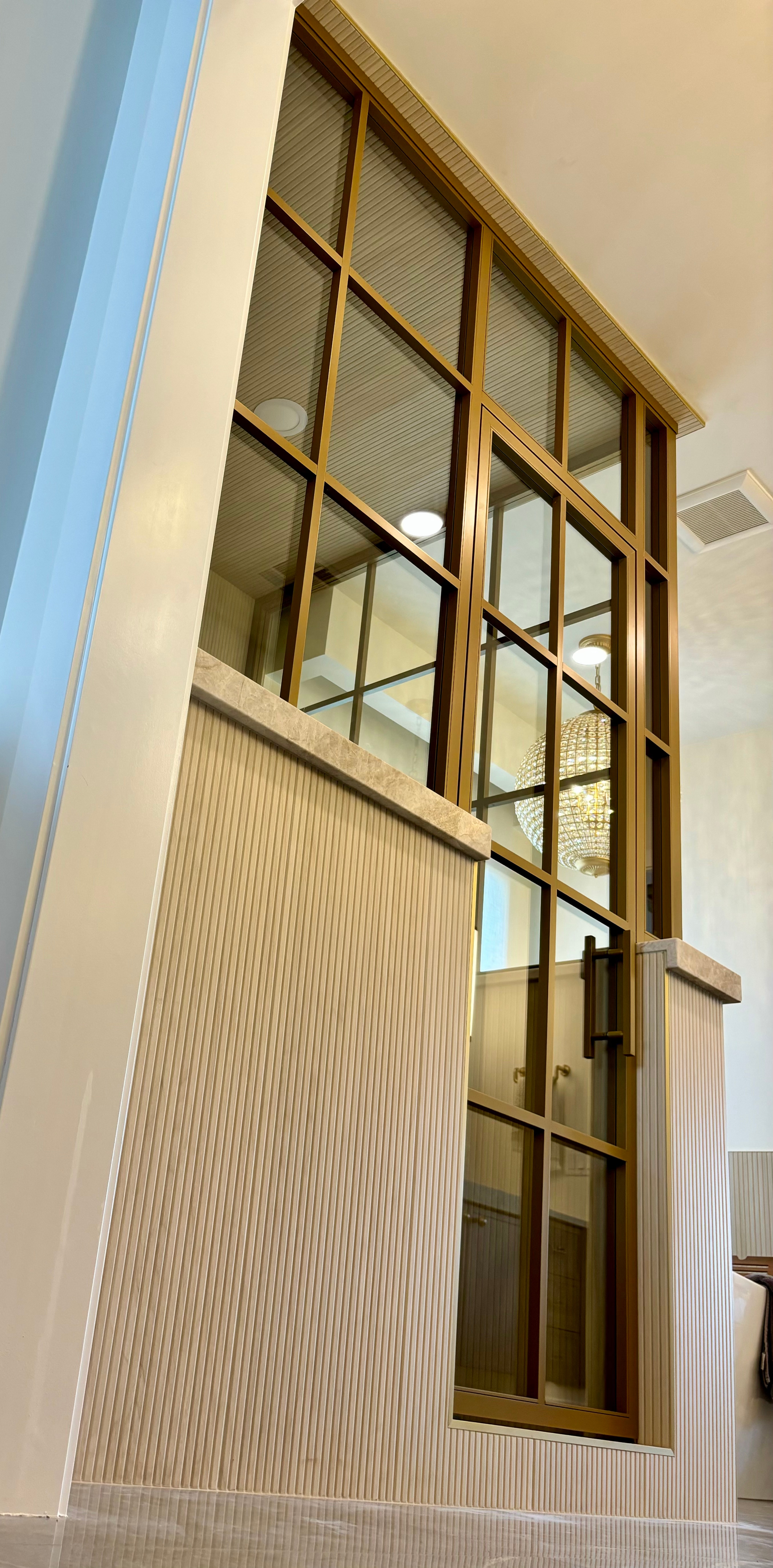 Luxury shower glass installation